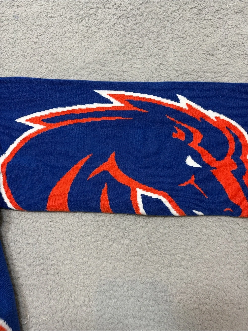 Boise State Broncos- Blue and Orange Horse Logo Team Scarf. One size.